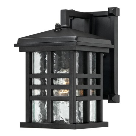 Westinghouse One-Light Outdoor Wall Lantern, Dusk Dawn Sens, Txtrd Blk Almn Clr Gls 6204500